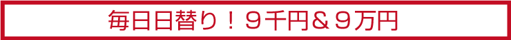 毎日日替り!9千円&9万円均一