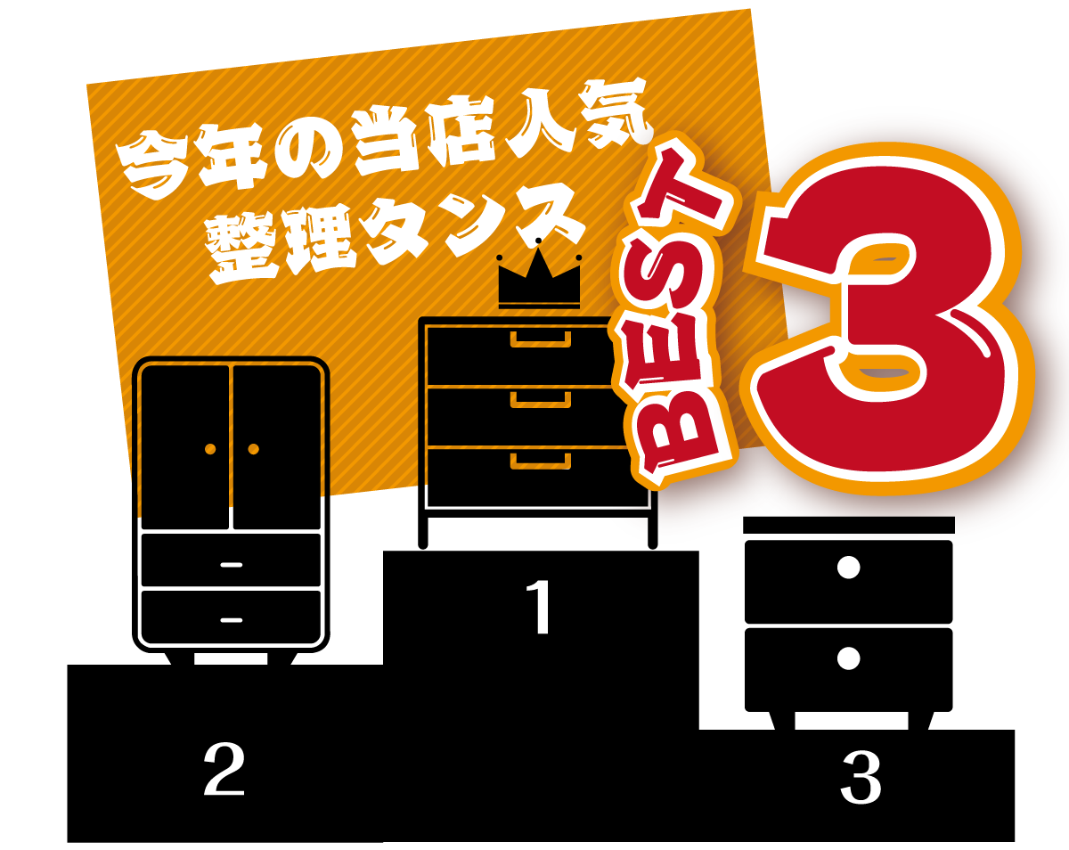 本決算今年の当店人気整理タンスベスト3